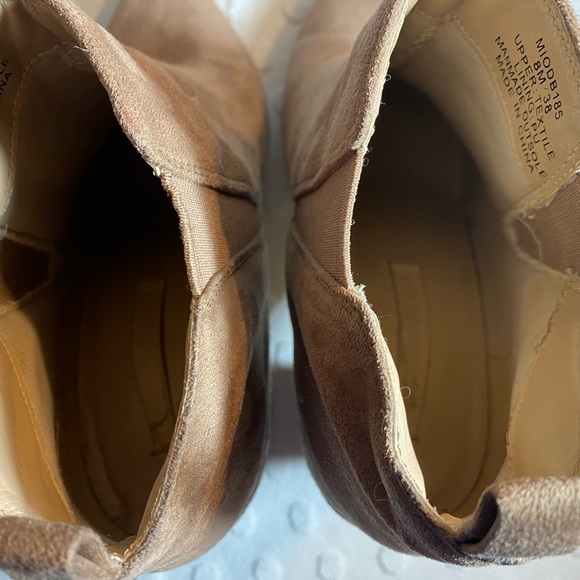 BCBG Maxazria Camel Suede Chunk Heel Booties - Picture 11 of 16